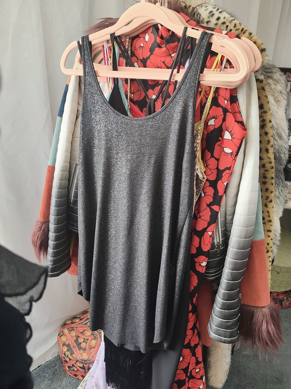 Source Unknown Shimmery Black Mini Dress